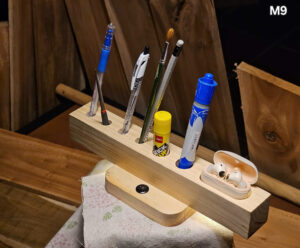 Handcrafted Natural Wood Pen Holder – Rustic Desk Organizer for Pens, Pencils, and Office Supplies – Minimalist Design, Eco-Friendly